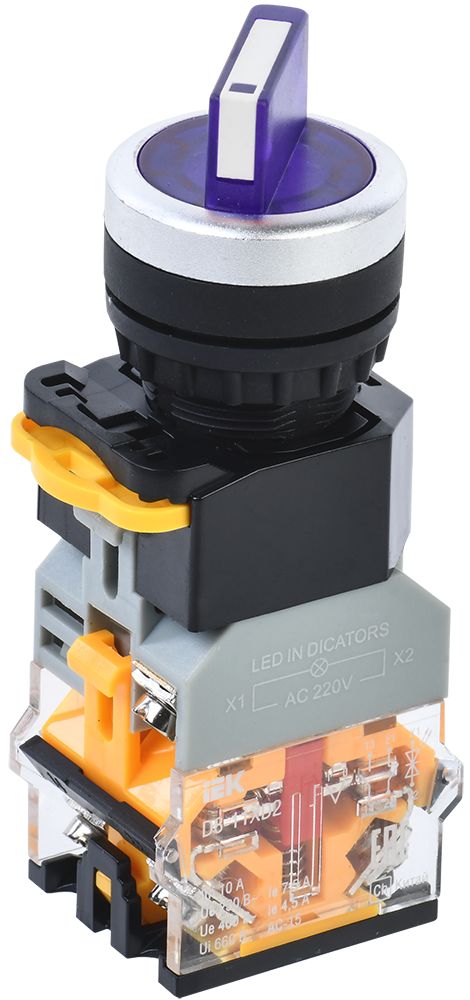 Переключатель D8-11XD2 на 2 положения 1з+1р с подсветкой синий IEK
