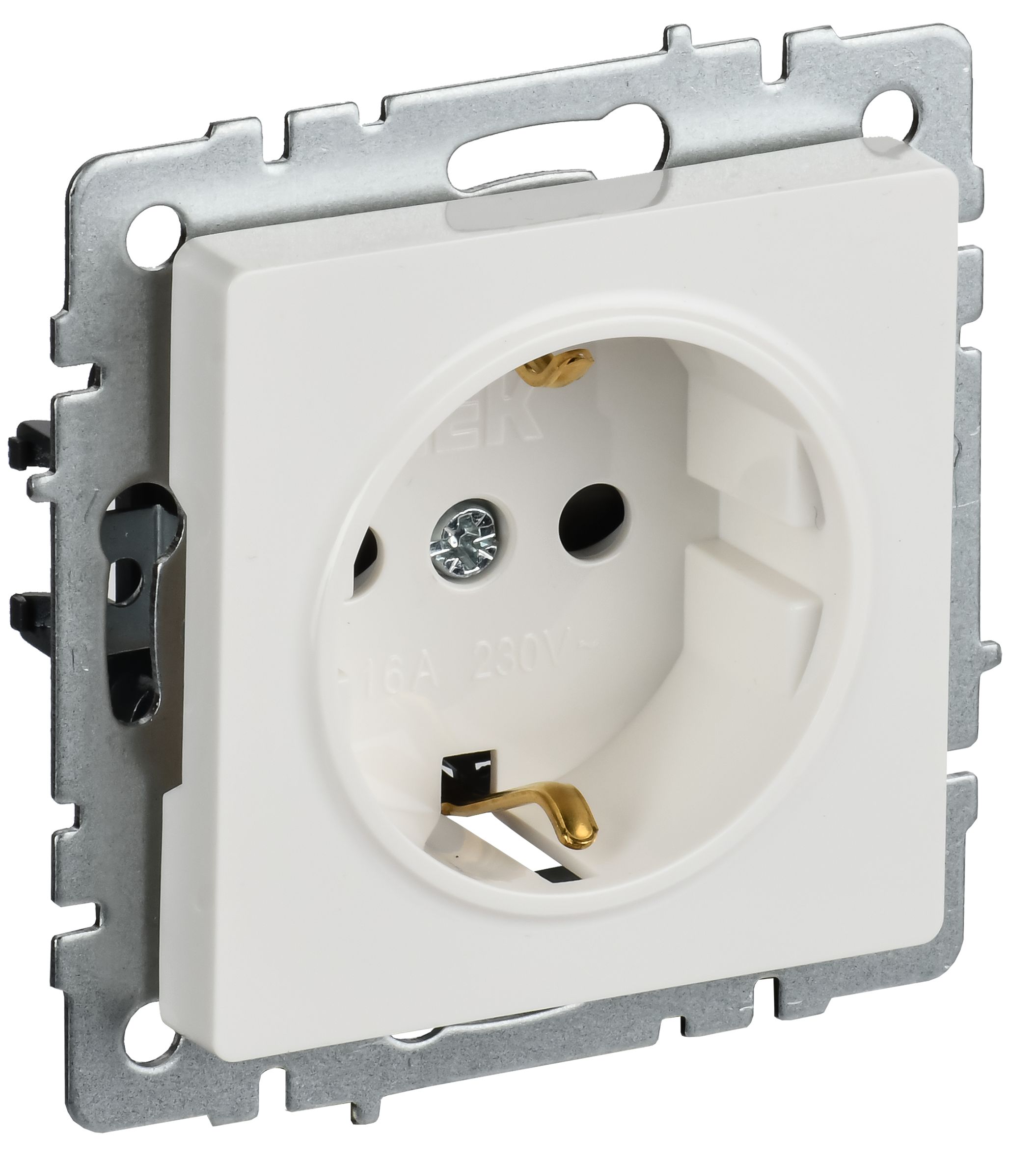 BRITE Розетка 1-местная с заземлением с защитными шторками 16А РС14-1-0-БрБ белый