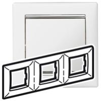 Legrand Valena Белый/Серебряный штрих Рамка 3-ая горизонт.