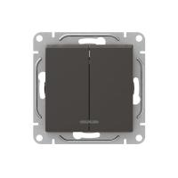 Механизм выключателя, двухклавишный, с подсветкой, мокко Эпика EKF