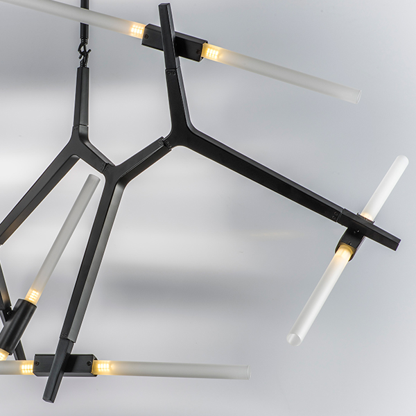 742107 Люстра STRUTTURA 10х6W (led) G9 ЧЕРНЫЙ МАТОВЫЙ