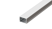 Накладной алюминиевый анод. профиль, 30х20х2000мм. В комплекте матовый экран, 4 торцевые заглушки, 4 крепежа, алюминий