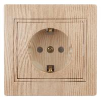 1-206-11 Intro Розетка 2P+E Schuko со шторками, 16А-250В, IP20, СУ, Plano, сосна (10/200/2000)