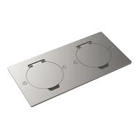 Лючок 4 мод. (2 мод. 45х45 мм.), круглая крышка, никель, IP44