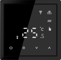 Термостат с датчиком пола с Wi-Fi, программируемый через приложение, черное стекло