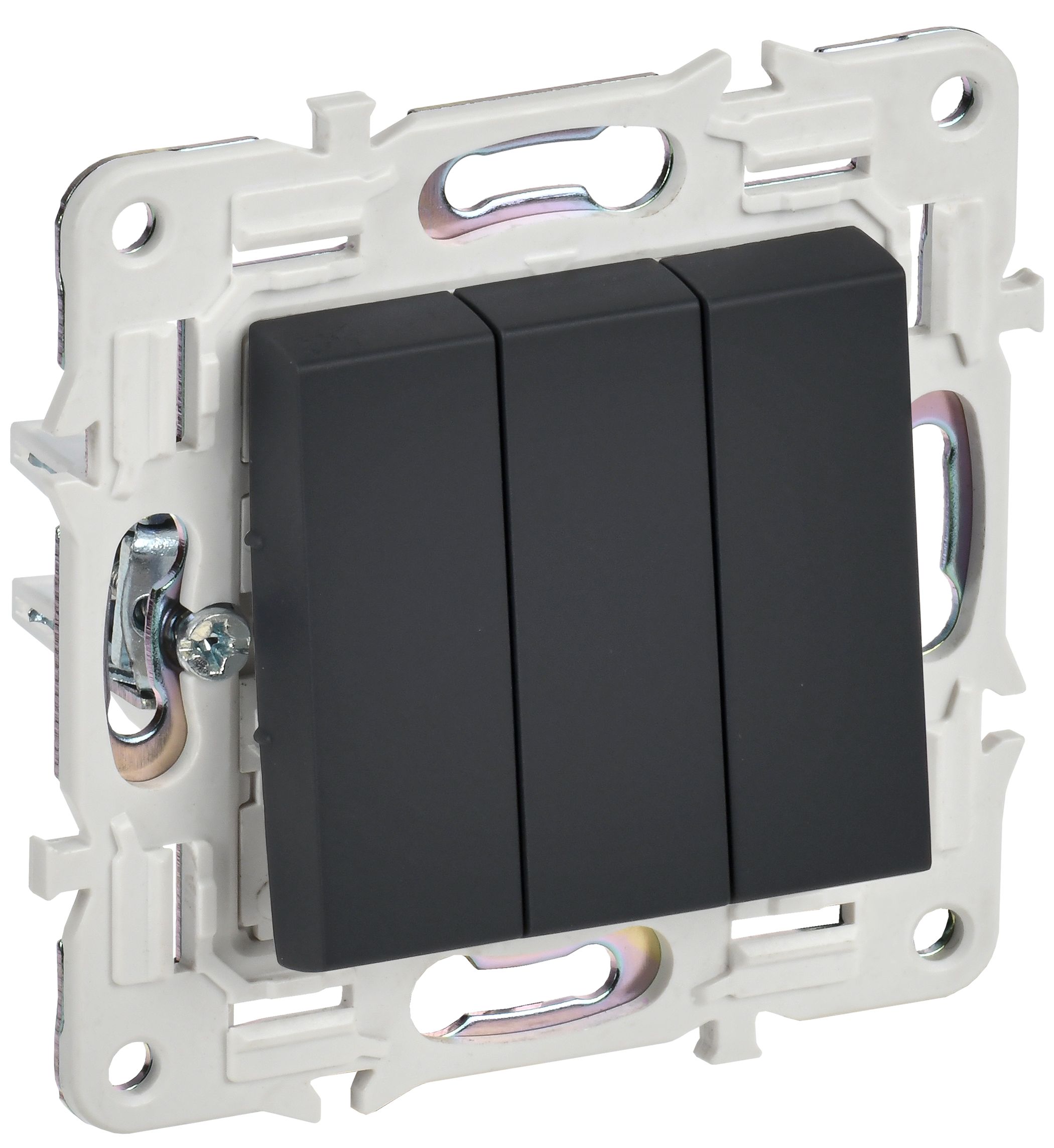 SKANDY Выключатель 3-клавишный 10А SK-V11G графит IEK