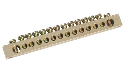 Шина PEN "земля-ноль" 6х9мм 14/2 (14групп/крепеж по краям) IEK