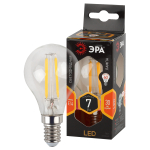 Лампочка светодиодная ЭРА F-LED P45-7W-827-E14 E14 / Е14 7Вт филамент шар теплый белый свет