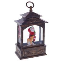 742251 Фигурка декоративная с подсветкой и эффект. вьюги  Фонарь  L15 5 W9 5 H27 6 см  (3хАА не пр