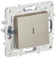 SKANDY Выключатель 1-клавишный проходной с индикацией 10А SK-V08Sh шампань IEK