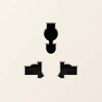 Накладка для  розетки мультистандарт, со шторками 16A 250 В~, матовый кремовый, серия A07