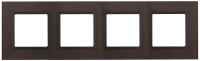 14-5104-13 ЭРА Рамка на 4 поста, стекло, Эра Elegance, бронза+антр (5/25/750)