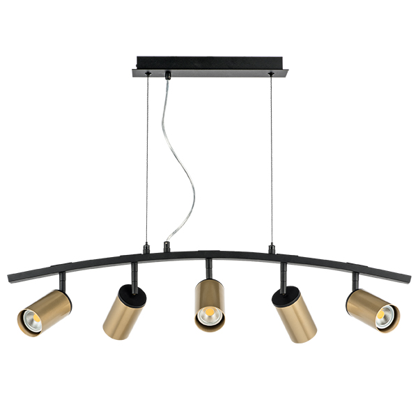 LR735405 Люстра RULLO 5х50W GU10 ЧЕРНЫЙ/ЗОЛОТО (571735+214440-5)