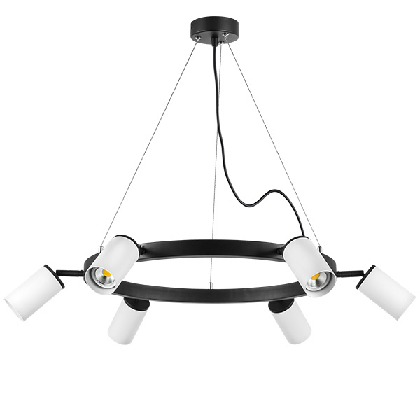 LR016366 Люстра RULLO 6х50W GU10 ЧЕРНЫЙ/БЕЛЫЙ (571016+214436-6)