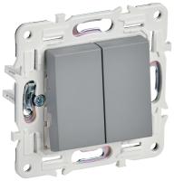 SKANDY Выключатель 2-клавишный проходной 10А SK-V05Gr серый IEK