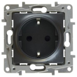 Legrand Etika Антрацит Розетка с/з  винт. клеммы  16А  250 В
