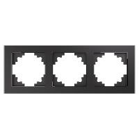 Рамка 3-местная, стекло, STEKKER GFR00-7003-06,серия Катрин, графит