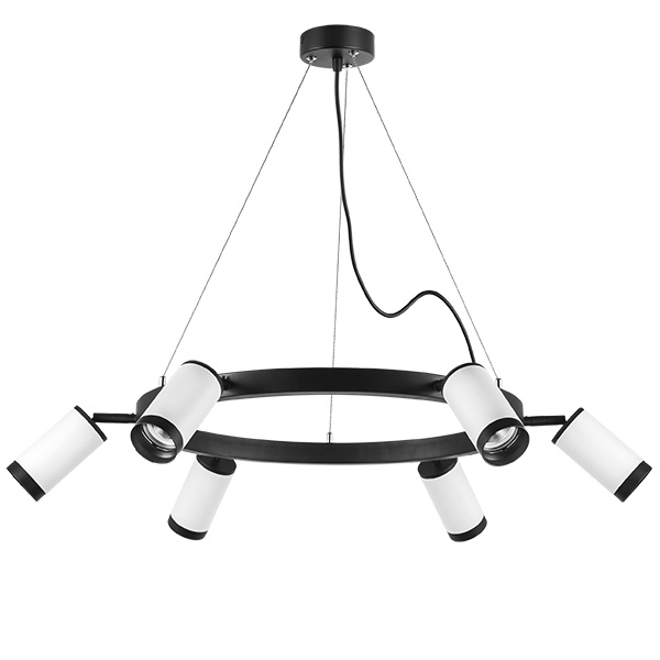 LR01636637 Люстра RULLO 6х50W GU10 ЧЕРНЫЙ/БЕЛЫЙ (571016+214436-6+203437-6)