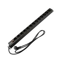 Блок распределения питания для 19" шкафов, вертикальный, 13 розеток СЕЕ 7/4, 16A, фильтр, без выкл, алюм корп, шнур 2м, вилка СЕЕ 7/7 REXANT