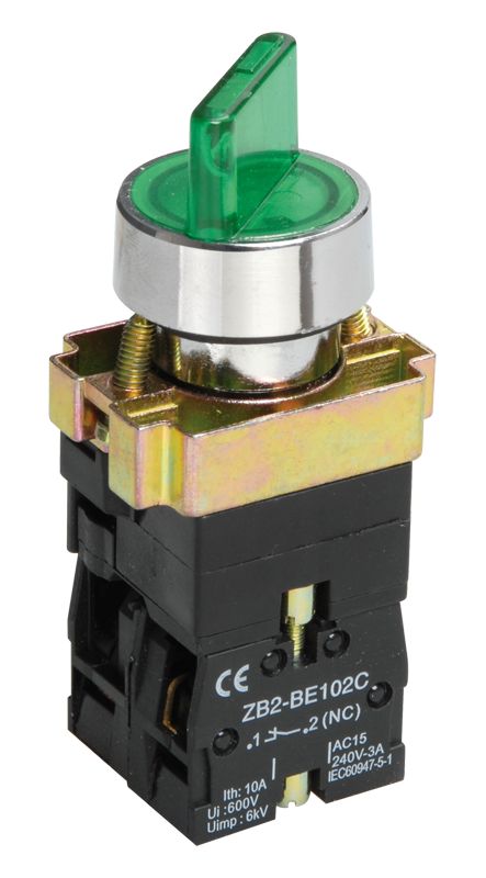 Переключатель LAY5-BK2365 на 2 положения зеленый IEK