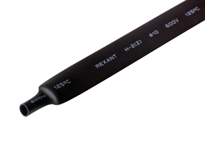 Трубка термоусаживаемая ТУТ нг 10,0/5,0мм, черная, упаковка 50 шт. по 1м REXANT