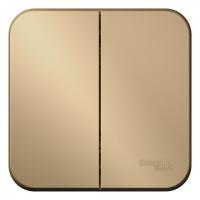 BLANCA О/У 2-клавишный ВЫКЛЮЧАТЕЛЬ (сх.5) ИЗОЛ.ПЛ., 10А, 250В, ТИТАН