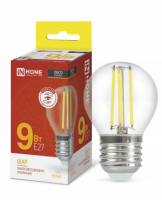 Лампа сд LED-ШАР-deco 9Вт 230В Е27 3000К 1040Лм прозрачная IN HOME