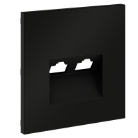 Накладка для розетки компьютерной двойной RJ45+RJ45 кат.6, S70 (черный матовый)