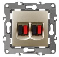 12-3112-04 ЭРА Розетка аудио двойная, IP20, Эра12, шампань (10/100/3200)