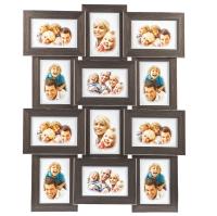 Фоторамка Image Art  PL82-12 пластиковая мультирамка размер фото 10х15 цвет сталь рамка на 12 фото