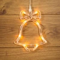 Фигура светодиодная Колокольчик на присоске с подвесом, цвет ТЕПЛЫЙ БЕЛЫЙ