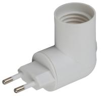 ЭРА Переходник вилка-Е27 с выключателем, белый (20/200/3600)