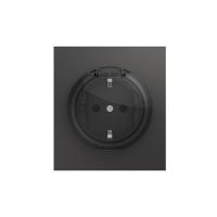 Розетка STRONG 1-ая с/з с/у, со шторками и крышкой 16А графит KRANZ