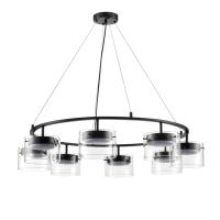 8232/8 COMFI LN25 193 черный/прозрачный, металл/стекло Светильник подвесной LED GX70 8*10W 220V NATALINA