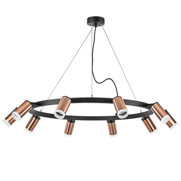 LR0203000 Люстра RULLO 10х50W GU10 ЧЕРНЫЙ/МЕДЬ (571020+214430-10+202430-10)