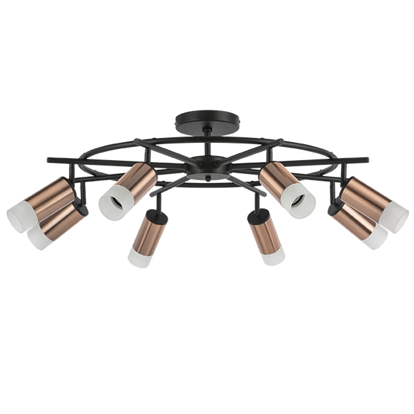 LR7183081 Люстра RULLO 8х50W GU10 ЧЕРНЫЙ/МЕДЬ (571718+214430-8+202431-8)