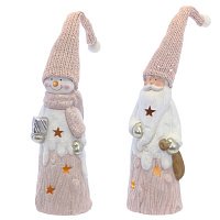 752345 Фигурка декоративная Дед Мороз/Снеговик  L10 W8 H31 см  (2хLR44  вход.)  2в.