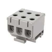 Клемма вводная силовая КВС 6-50мм² 3-рядная серая REXANT