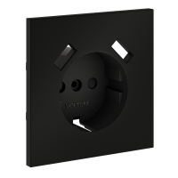 Накладка для розетки с заземлением и защитными шторками, с USB A+A, S70 (черный матовый)