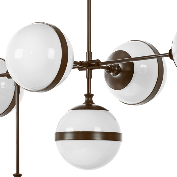 813197 Люстра GLOBO 9х40W E14 umber/white