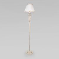 Напольный светильник с тканевым абажуром 10073/1 белый с золотом