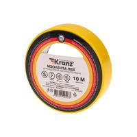 Изолента ПВХ 0,13х15 мм, 10 м, желтая KRANZ