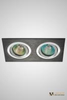 Встраиваемый двойной точечный светильник AM Group AM125 BK-CH