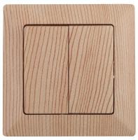 4-104-11 Intro Выключатель двойной, 10А-250В, СУ, Solo, сосна (10/200/2000)