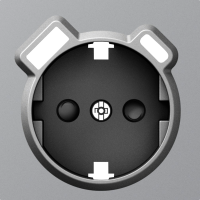 Накладка для розетки Schuko с зарядным устройством USB A+C, со шторками 16A 250В, матовый серый, серия A07