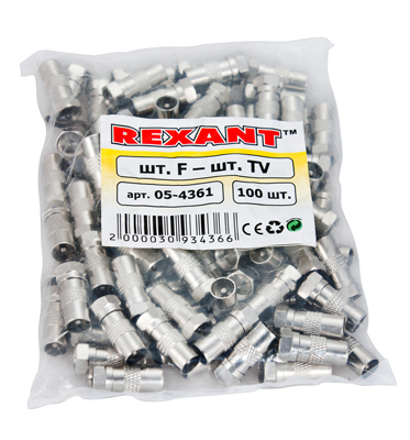 Переходник штекер F – штекер TV REXANT 