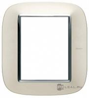 BT Axolute Матовое Серебро Рамка 3+3 мод эллипс