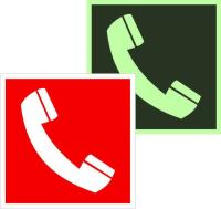 Знак наклейка F05 "Телефон для использования при пожаре" (150х150) фотолюминесцентный ГОСТ 12.4.026-2015 EKF PROxima