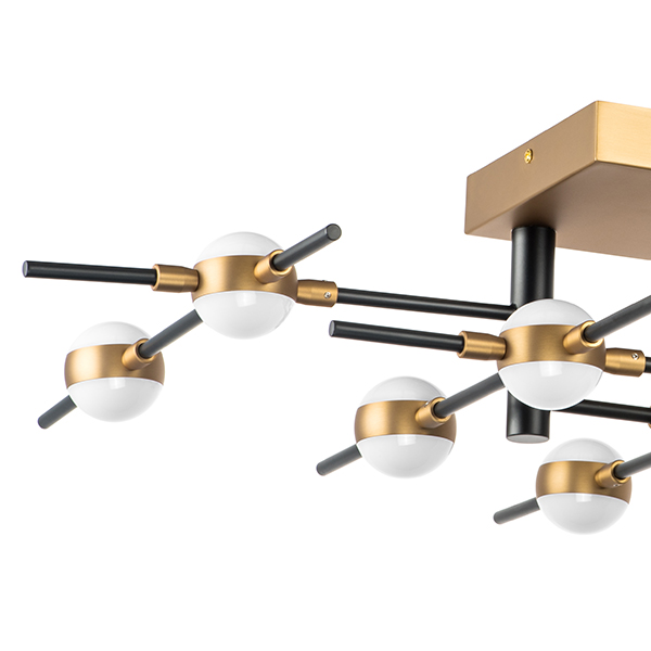 745147 Люстра BERGAMO LED 5Wх10 4000LM ЧЕРНЫЙ МАТОВЫЙ/ЗОЛОТО 4000K