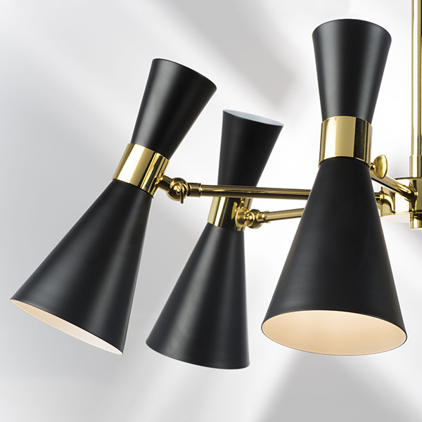 816067 Люстра DUMO 6х40W E14 ЧЕРНЫЙ МАТОВЫЙ/ЗОЛОТО